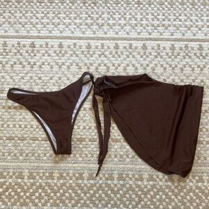 SHEIN Bikini Bottoms and Sarong Cover-Up